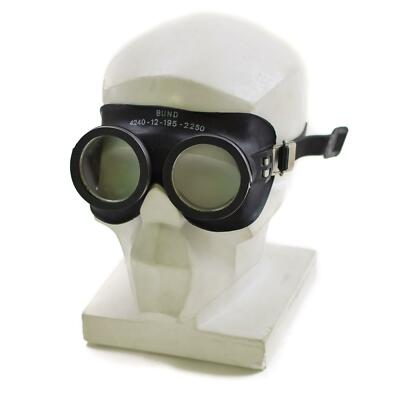 Genuine German army protection goggles black Auer rubberized