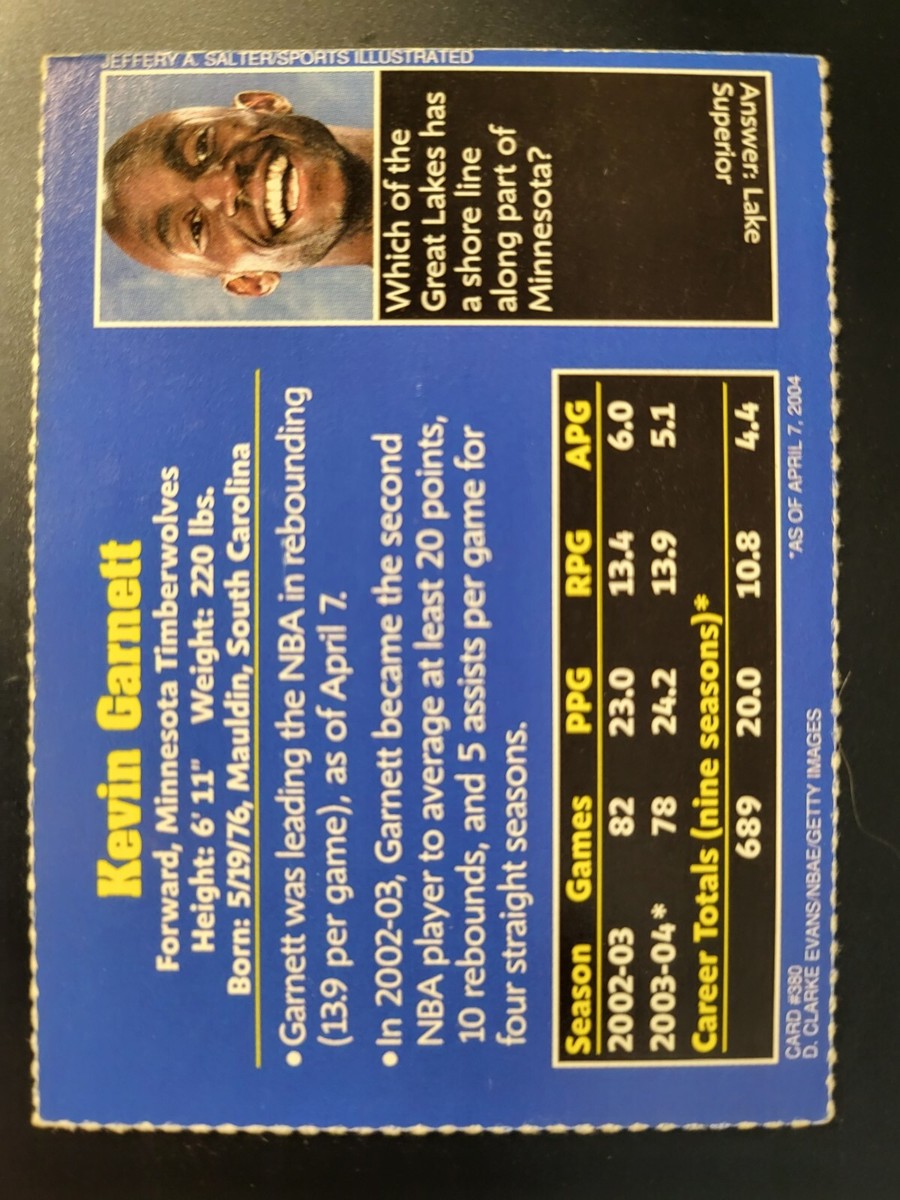 2005 SI Sports Illustrated for Kids Kevin Garnett Card #380 | eBay