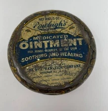 Vintage Rawleigh's Medicated Ointment 5 Oz Tin Advertising Prop Store Decor N14