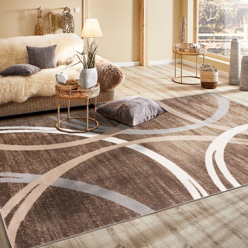 Area Rug Modern Wavy Circles Design Carpet Indoor Rugs Living