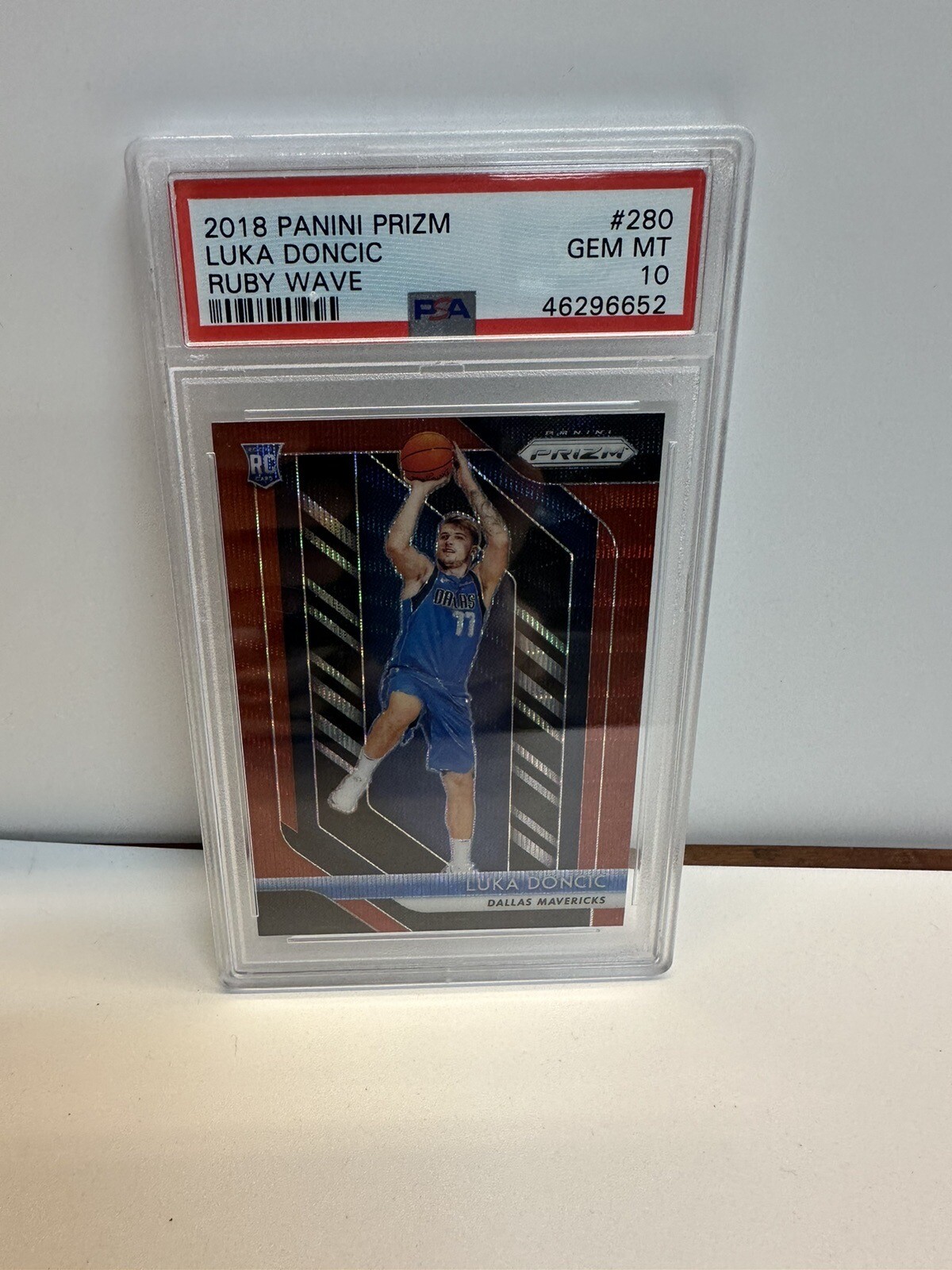 LUKA DONCIC PSA 10 2018 PANINI PRIZM BASKETBALL #280 RUBY WAVE ROOKIE RC GEM