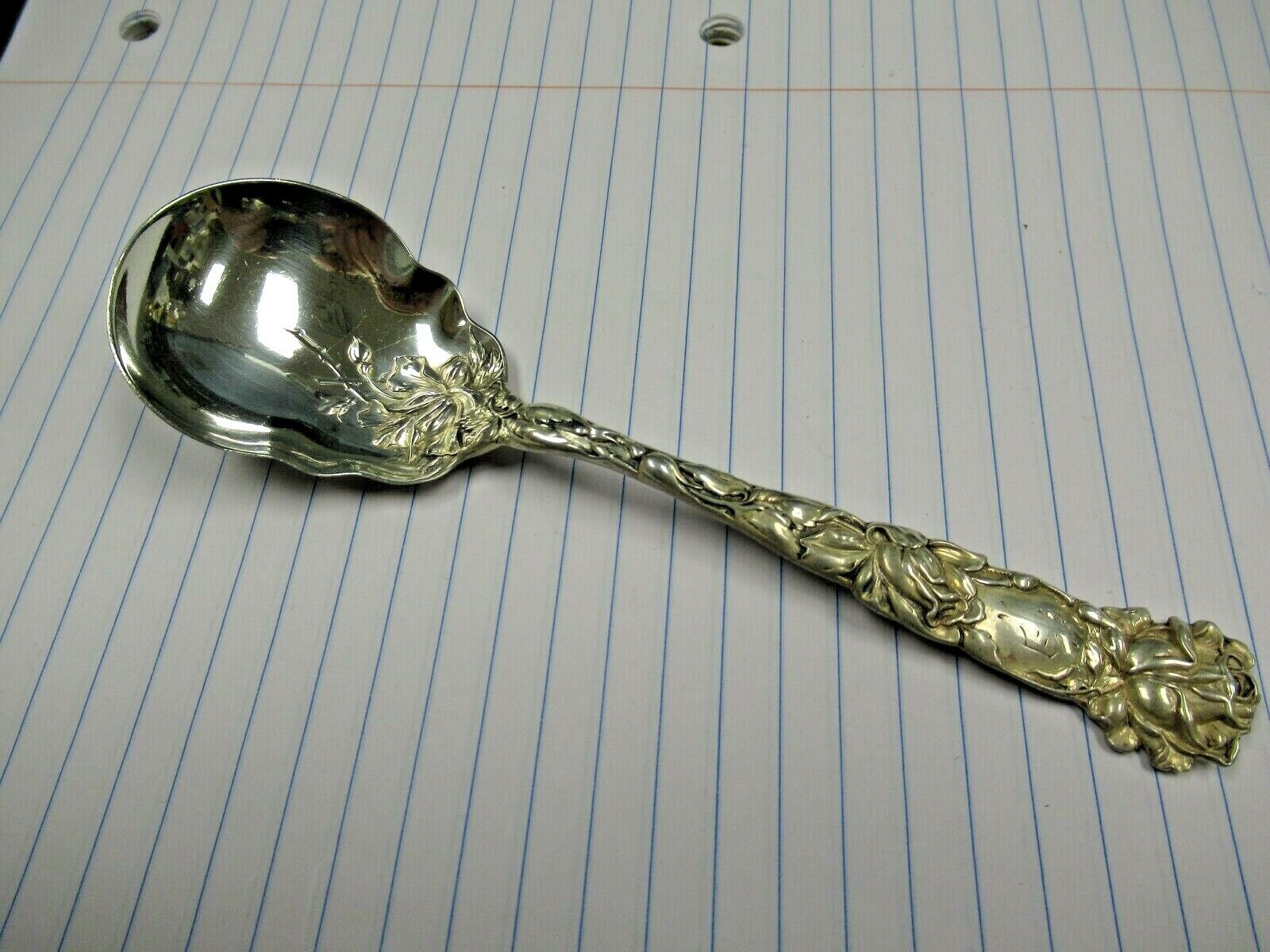 Alvin Patent Bridal Rose Sterling Sugar Spoon 5 7/8" P Mono Nice BIN Price! 