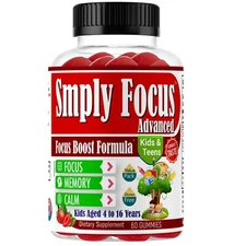 Kids Brain Booster Focus, Memory Ashwagandha Brain Support Vitamins Kids Focus