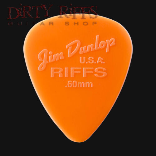 Dunlop Riffs 0.60mm Orange Nylon Guitar Picks Plectrums In Packs Of 1 - 36 - Afbeelding 1 van 1