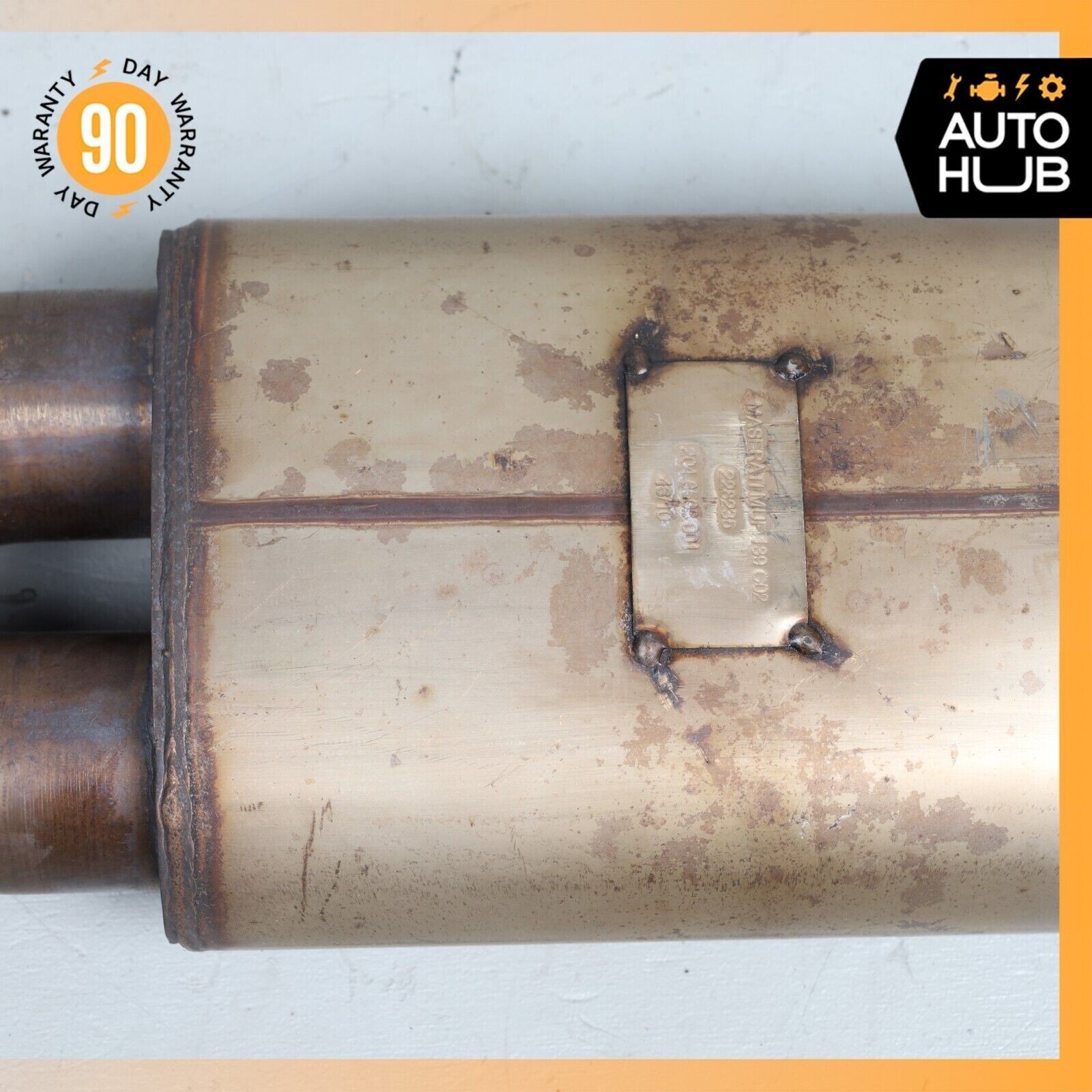 04-19 Maserati Quattroporte M139 Exhaust Mid Pipe Center Resonator Silencer 74k