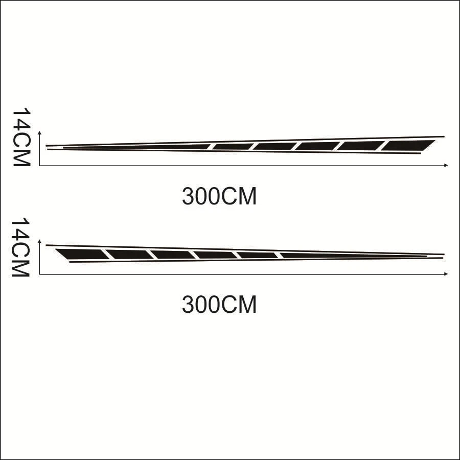 Calcomanía de vinilo negra mate para carrocería de carreras de autos falda a rayas laterales calcomanía universal Foto 2 de 4