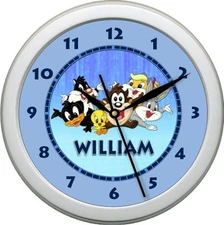 Personalized Little Looney Tunes Wall Clock  Child's Bedroom Decor Gift