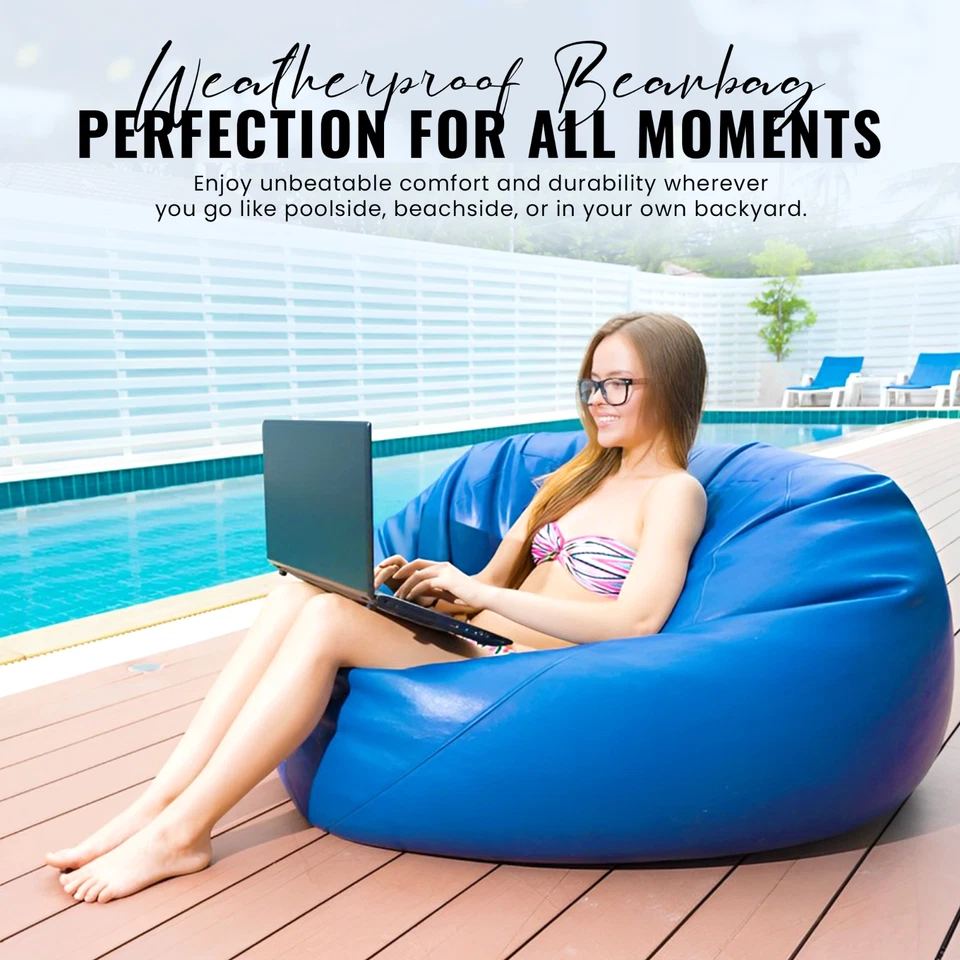 Silla Bolsa de Frijoles Grande - Cubierta Extraíble Duradera y Resistente al Agua Grado Marino Foto 2 de 4