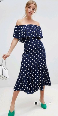 navy spot dress