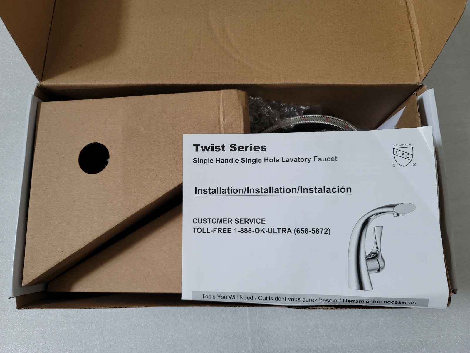 Ultra Faucets UF35110 Twist Collection Single-Handle Bathroom Sink Faucet Chrome