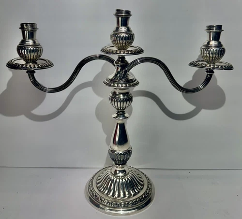Vintage Large Sterling Silver 3 Tier Candelabra Candlestick Camusso Italian Peru