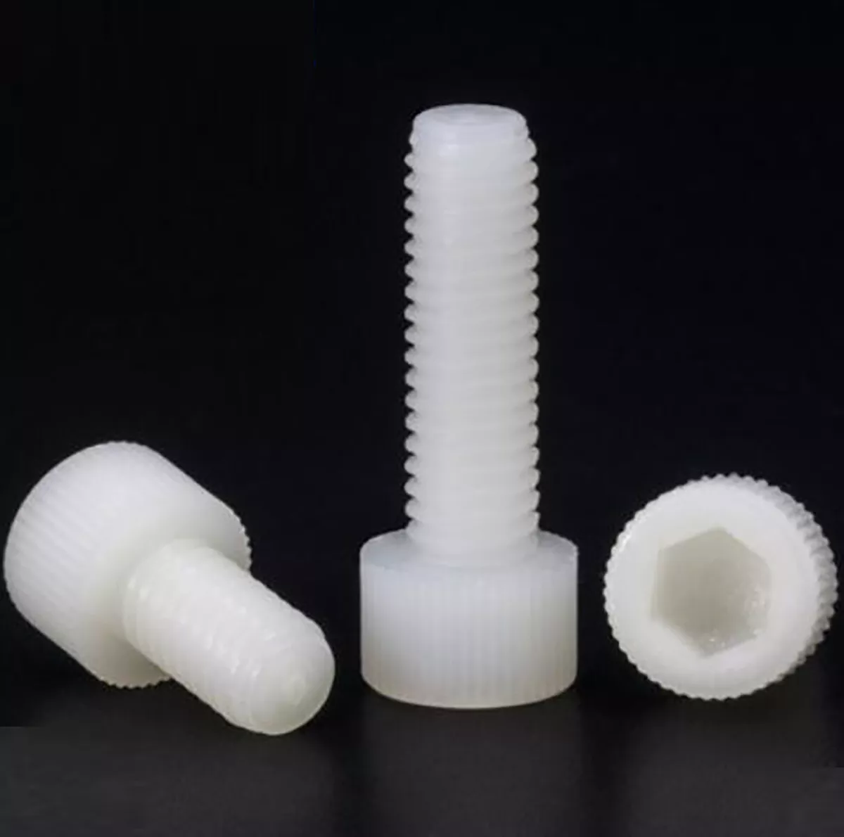 Plastic cylinder screws inner hex white nylon DIN 912 M3 M4 M5 M6 M8