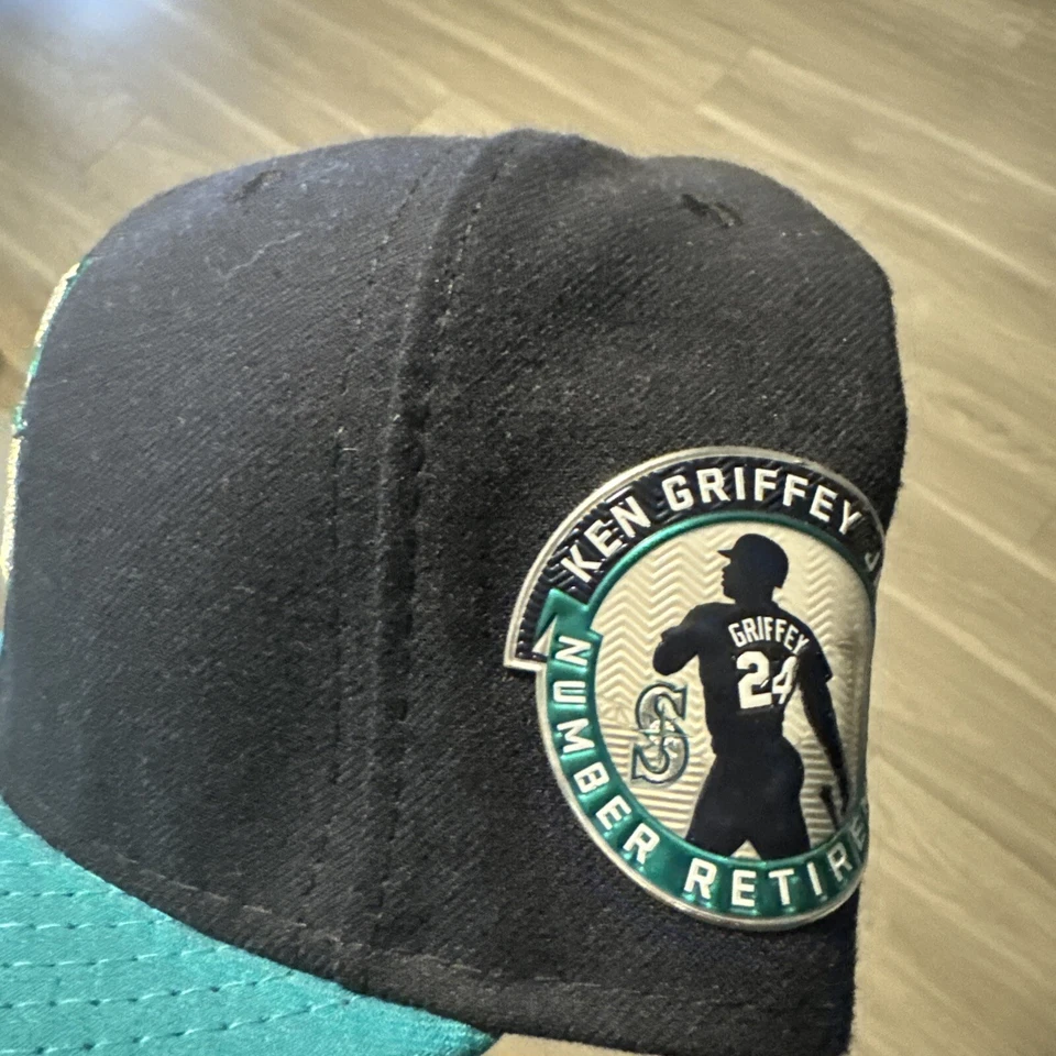 Seattle Mariners Ken Griffey Jr. Number Retirement New Era 5950 Hat 7 3/8 *NEW* - Image 2 of 4