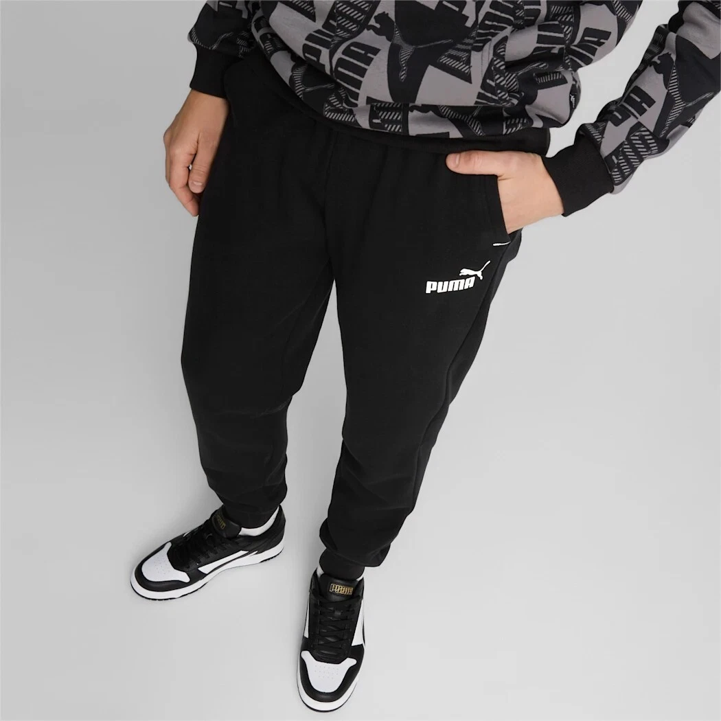 Mens black puma sweatpants hot sale