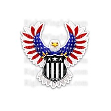 American Flag Bald Eagle Subdued SHIELD USA made Decal Sticker 3M Car - RV DECAL