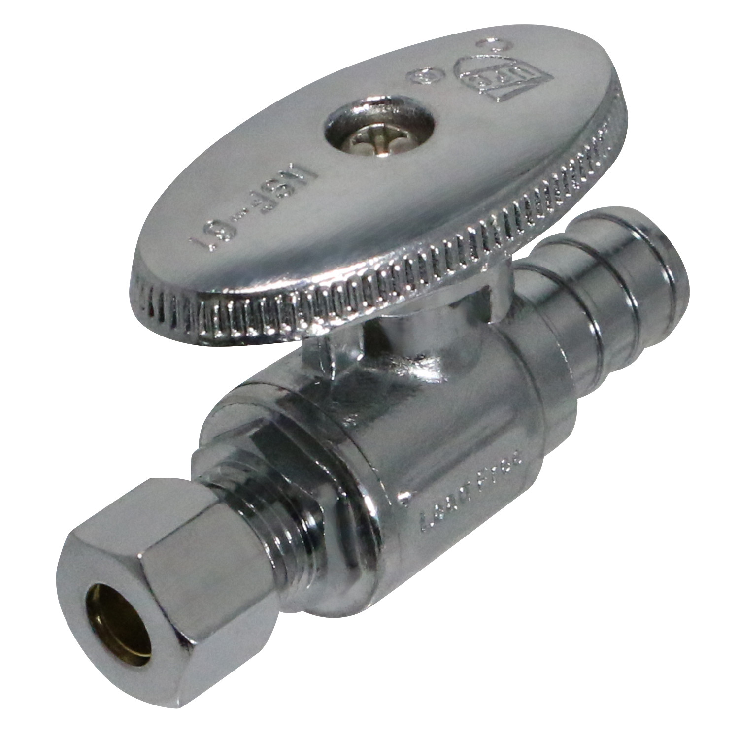1 Pack XFITTING 1/4" OD Compression x 1/2" PEX-B Straight Stop Valve, Lead Free