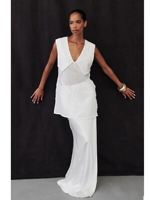 Dissh Charli Satin Maxi Skirt White Size 2 Slip