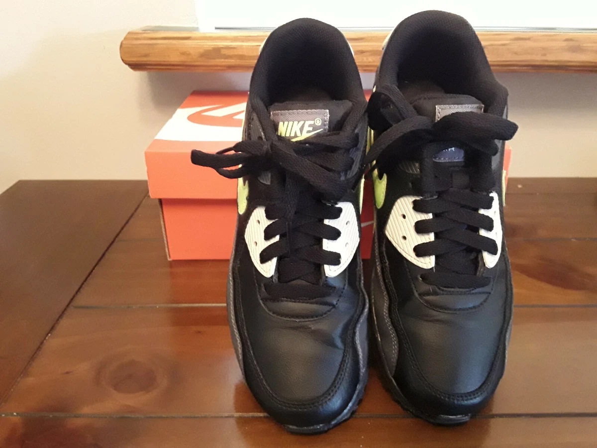 Nike Air Max 90 LTR Dark Grey Volt Shoes 833412 023 Airmax Youth 6Y