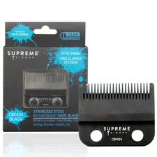 Supreme Trimmer Replacement Fade Blade CBF424 | Steel Blade for Clippers | Black