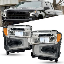 Pair Headlight Head Light Lamp For 22-24 Chevy Silverado 1500 Lt Trail Zr2 Ltz