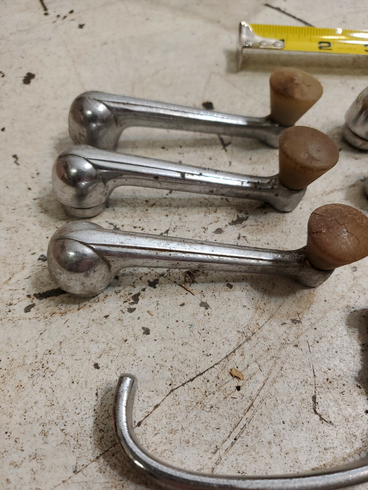 8 Vintage Chrome Door Handles Window Cranks Rat Rod Ford Chevy Lot 12 eBay
