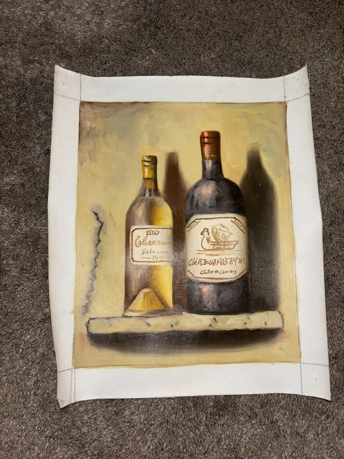 Realism Bottles Painting Real Oil On Canvas 9”x11”