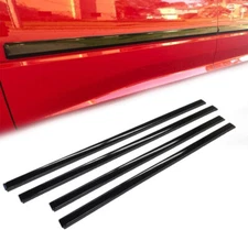 For 2014-2018 Silverado/Sierra Crew Cab Body Side Molding Trims 4PCS GLOSS BLACK