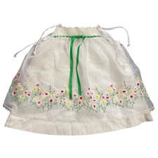 Vintage Ruth Of Carolina Girls White Embroidery Floral Dress Sleeveless Size T4