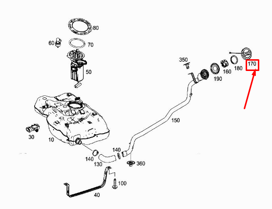 MERCEDES-BENZ A W176 Tankdeckel A1174700000