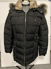 Maurices Black Faux Fur Hooded Puffer Jacket Sz M Nwt