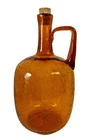 Blenko Hand Blown Crackle Glass 6526 Jug Amber Honey Joel Myers c1963-1967