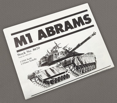 AMT/Ertl 1:35 M1-A1 Abrams Instructions Only - Replacement - Kit #8670 - Vintage
