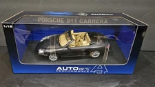 1/18 Autoart Porsche 911 Carrera Facelift Basalt Schwarz Metallic Diecast Black