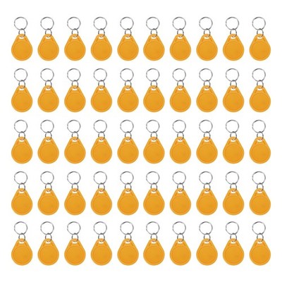 50 Pcs 13.56MHz UID Writable Rewritable Smart Key Fobs for Access, Yellow