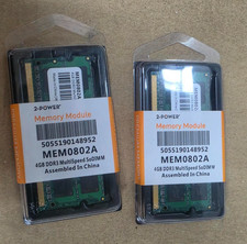 8GB (2x 4GB) 2Power MultiSpeed 1066/1333/1600MHz SoDIMM Laptop RAM MEM0802A DDR3