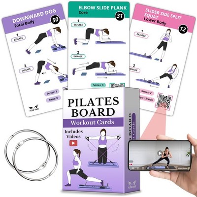 Pilates Board Workout Cards â   67 Exercise Cards with Videos & Workout Plan -