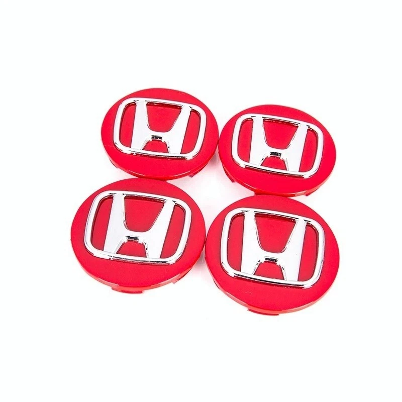 JUEGO DE 4 TAPACUBOS CENTRALES HONDA CROMO-ROJO 69 mm/2,72 pulgadas - SE ADAPTA A LA MAYORÍA DE LOS MODELOS Foto 4 de 4