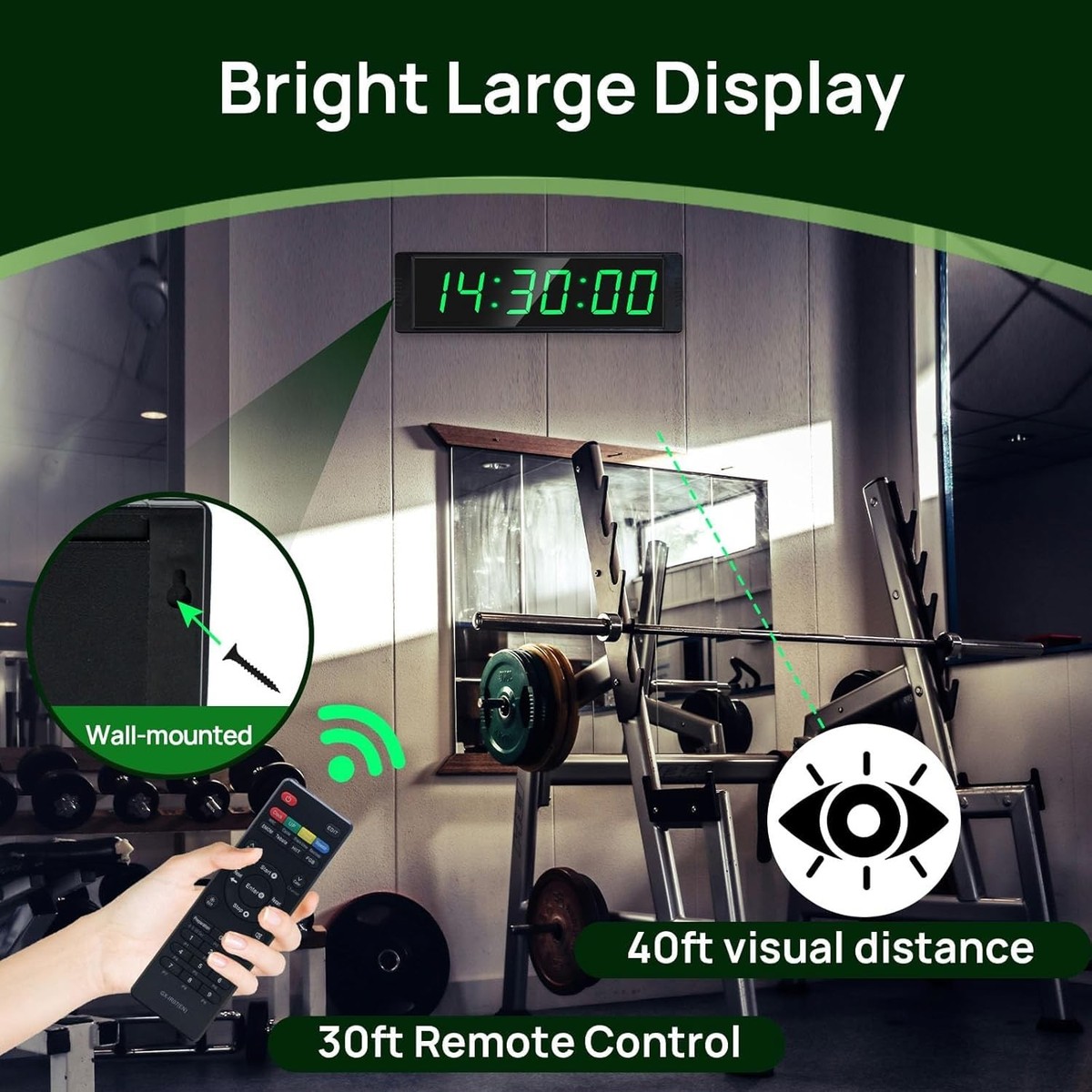 YZ Gym Clock for Home Gym with Start/Stop Button, Interval Timer
