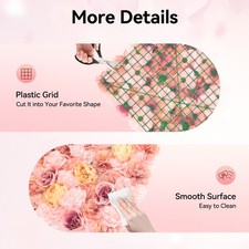 6 PCS Artificial Rose Flower Wall Panels Wedding Backdrop Party Decor 60 x40cm