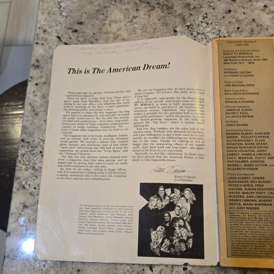 Daily TV Serials Vtg June 1976 Magazine Soap Opera - Color Photos - *A1* - Image 4 of 4