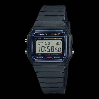 CASIO F-91W Digitaluhr Armbanduhr Uhr Watch schwarz Unisex Retro Casual NEU OVP