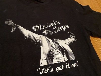 Vintage Marvin Gaye Lets Get It On Graphic T Shirt Size Small R&B Music Soul