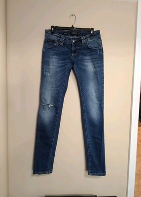 Rare PHILIPP PLEIN Designer Italy Indian Cowboy Distressed Skinny 30x32 Jeans