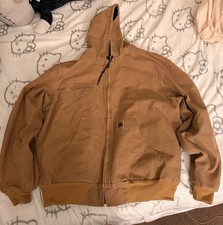 Carhartt Men s Brown Zip Hooded Lined Work Ja...