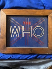 1970'S THE WHO Very Rare Carnival Prize Mirror Fair Wood Framed Glass Foil Art