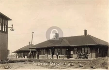 Ladysmith WI Wisconsin Soo Line Railroad Depot Station 1912 RPPC Postcard COPY