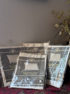 Lot of 4 new old stock Essentials Downproof Cotton Pillow Protector