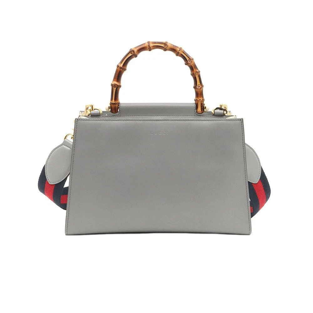 Gucci petite poignée supérieure en bambou cuir gris et ivoire 2WAY 459076 132256091