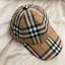 Burberry Rainbow Check Baseball Cap Women Hat Accessory Original Collection