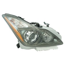 TRQ Passenger Side Headlight Assembly HID Dark Titanium Light Bezel Compatibl...